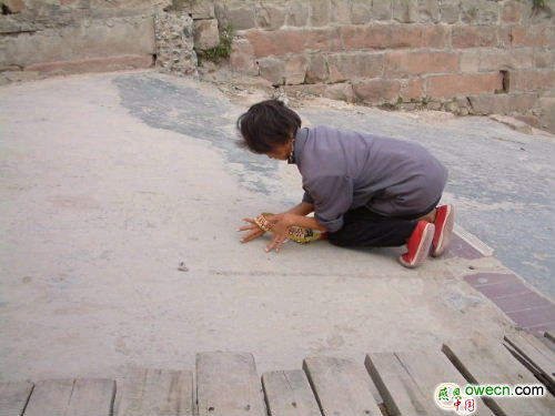 192.患先天麻痹症的妈妈用嘴捡地上的钱币，为上高中的儿子.jpg